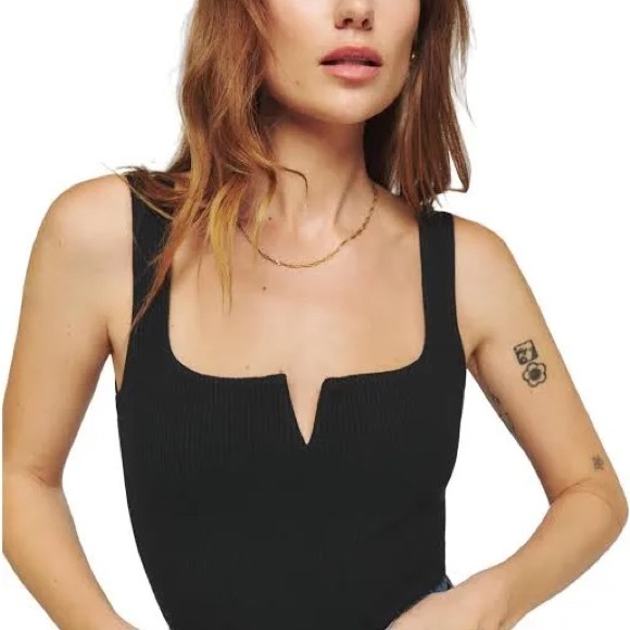 Reformation Ossie Knit Tank - Black Ribbed - size medium - Picture 6 of 7